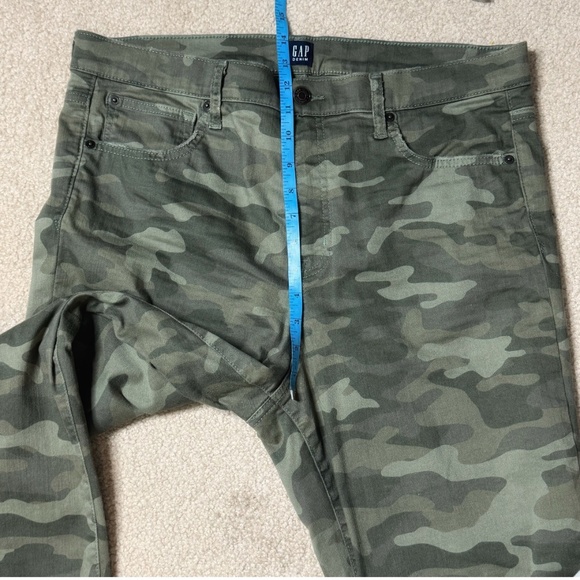 NEW GAP Jeans High Rise True Skinny Ankle Camo Stretch Raw Hem Size 16/33 - Picture 9 of 11